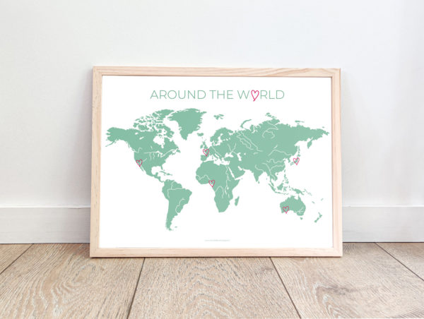 affiche carte du monde