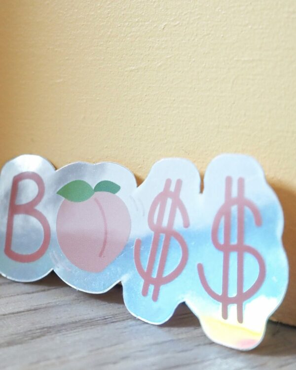 Sticker "Bo$$" holographique