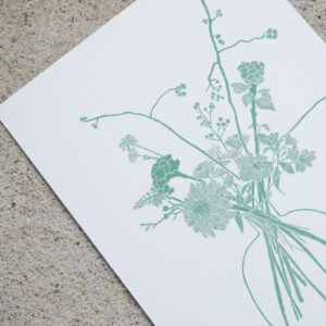 affiche bouquet de fleur vert