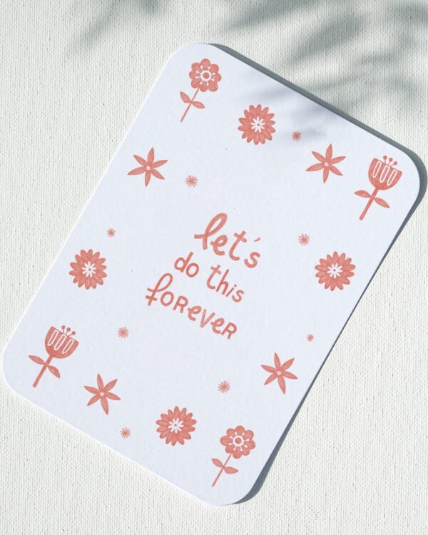 cartes postales words and flowers let's do this forever