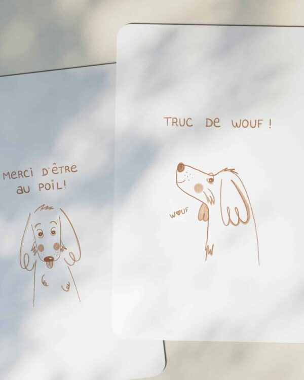 carte postale chien cocker merci d'être au poil et truc de wouf