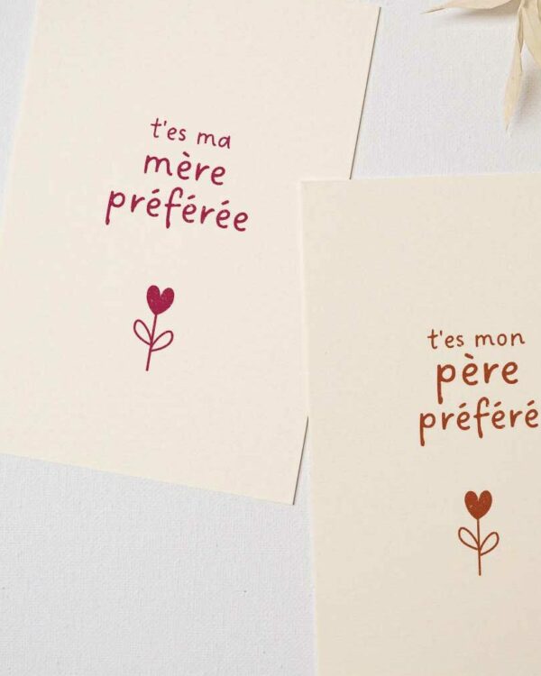 cartes postales fête des pères ou fête des mères