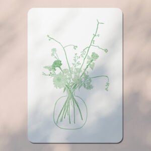 Dahlia - Carte Postale bouquet - Vert