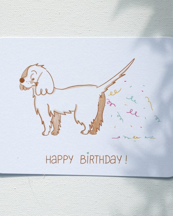 carte postale cocker chien happy birthday