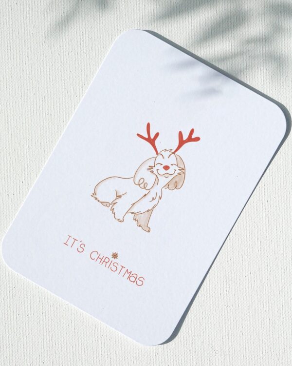 carte postale cocker chien it's christmas