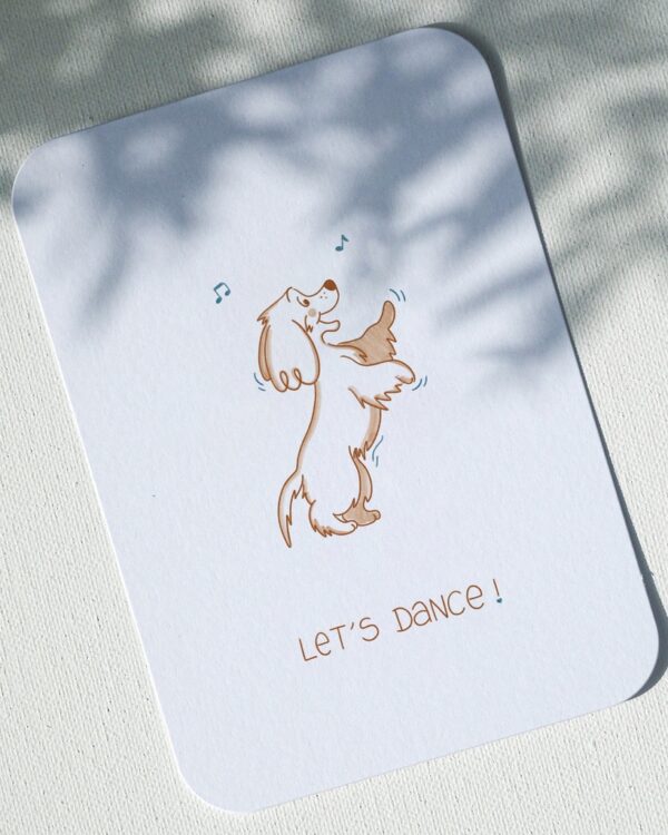 carte postale cocker chien let's dance