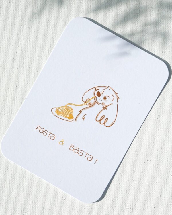 carte postale cocker chien pasta & basta