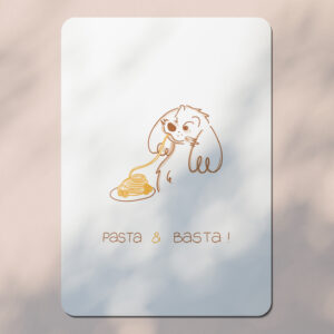 Carte postale Valentin le Cocker - Pasta & Basta