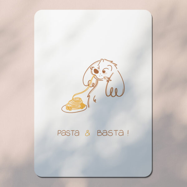 Carte postale Valentin le Cocker - Pasta & Basta