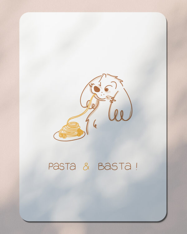 Carte postale Valentin le Cocker - Pasta & Basta