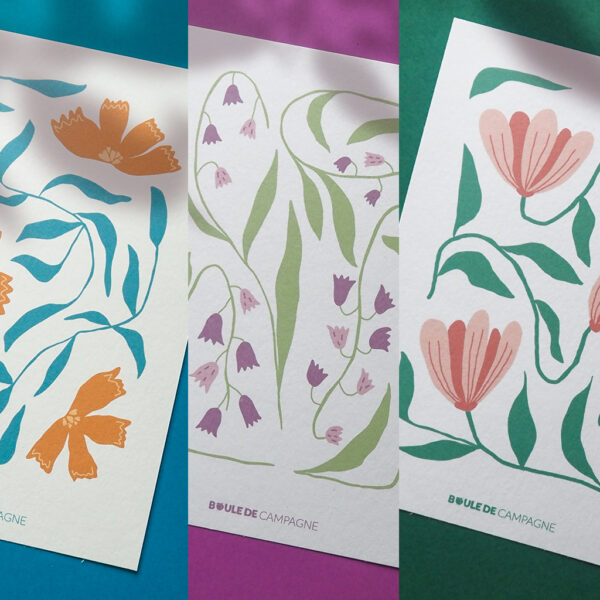 trio de cartes postales printemps