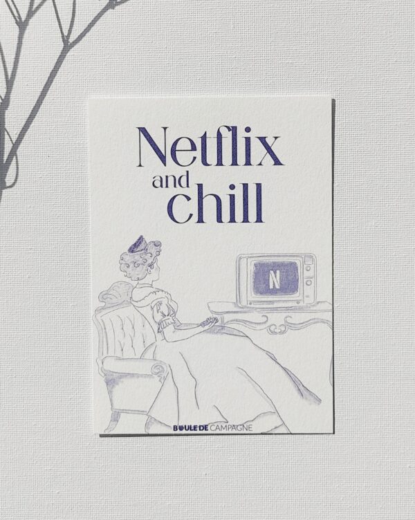 Carte postale "Netflix and Chill" - Collection Toile de Jouy – Image 2