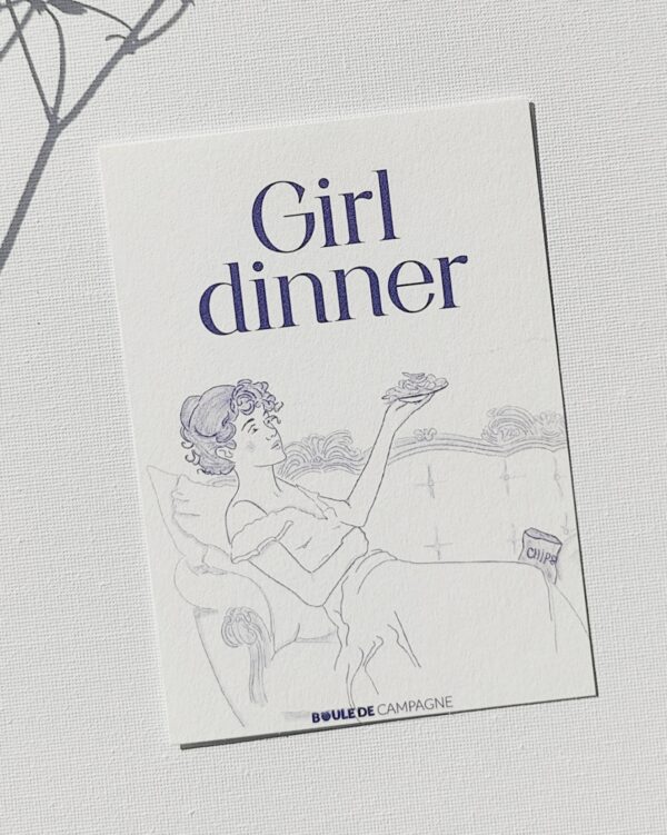 Carte postale "Girl Dinner" - Collection Toile de Jouy – Image 2