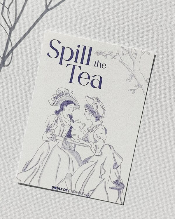 Carte postale "Spill the Tea" - Collection Toile de Jouy – Image 2