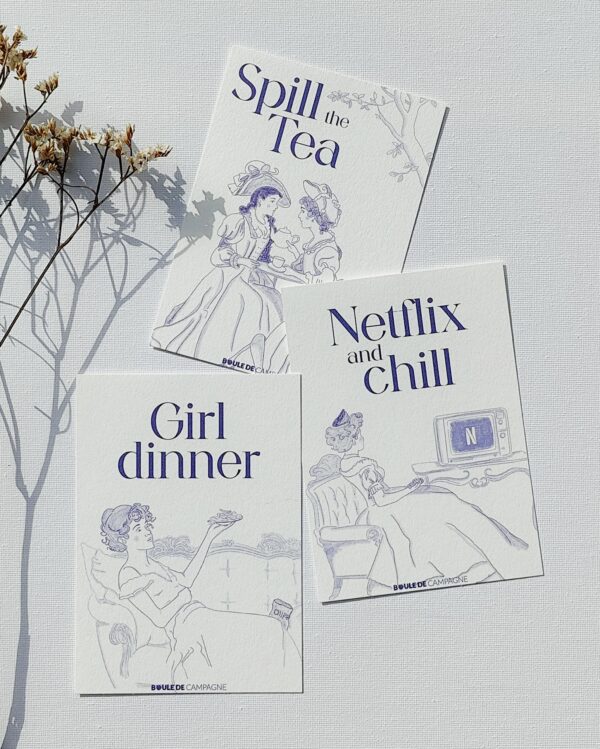 Carte postale "Girl Dinner" - Collection Toile de Jouy – Image 3