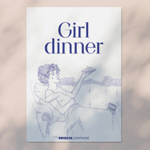 Carte postale "Girl Dinner" - Collection Toile de Jouy