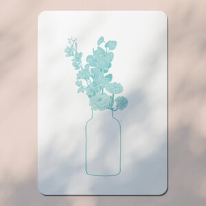 Paeonia - Carte postale bouquet - Bleu