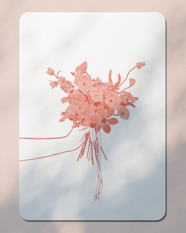 Clematis - Carte postale bouquet - Orange