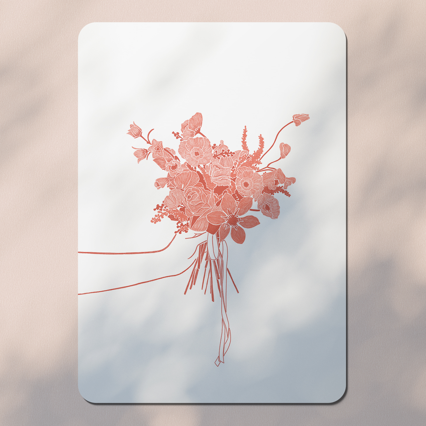 Clematis - Carte postale bouquet - Orange