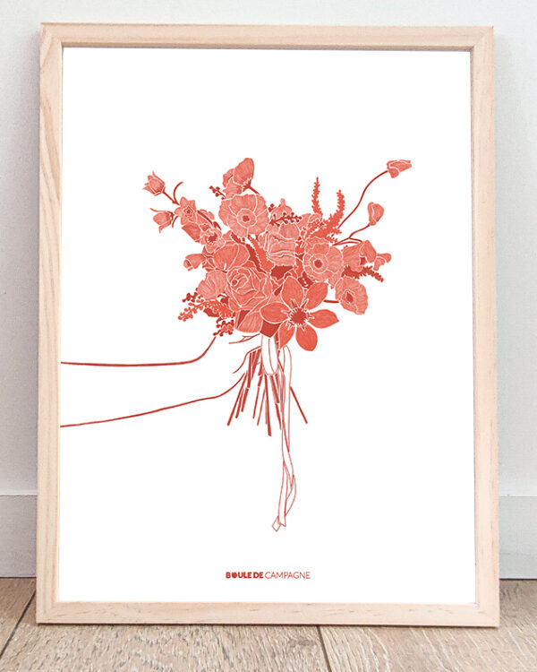 Clematis - Affiche bouquet - Orange