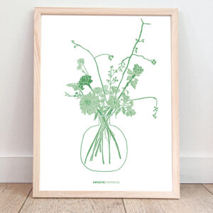 Dahlia - Affiche bouquet - Vert