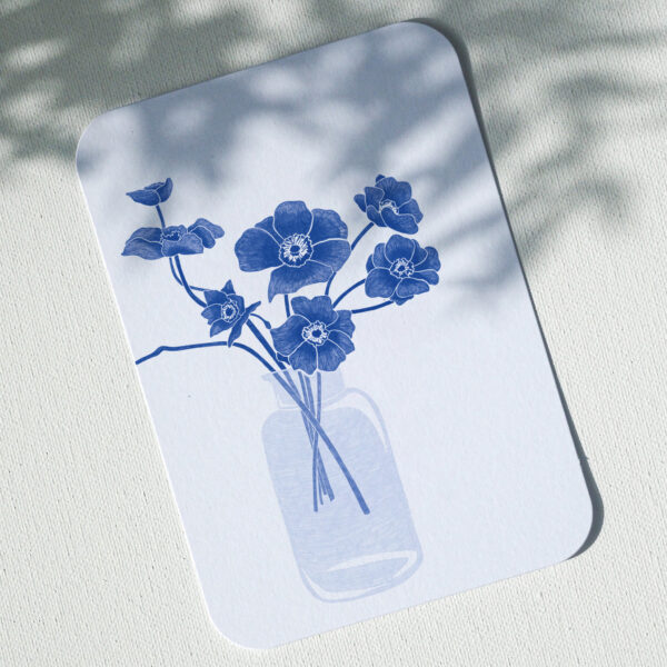 Anémones - Carte Postale - Bleu – Image 2