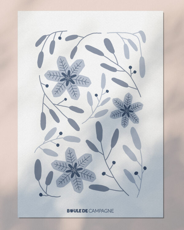 Carte postale d'hiver - Flocons ❄