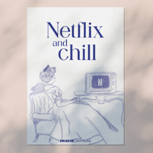 Carte postale "Netflix and Chill" - Collection Toile de Jouy
