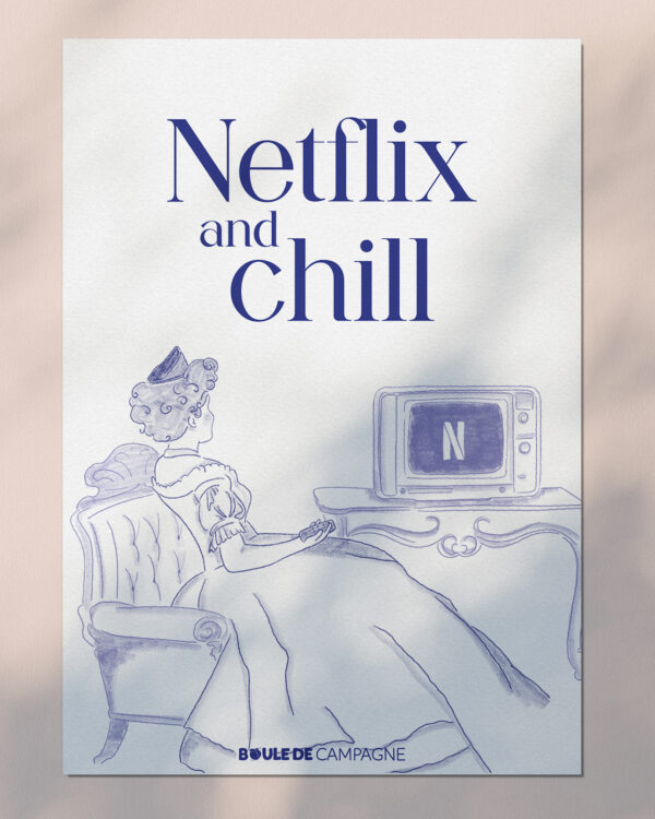 Carte postale "Netflix and Chill" - Collection Toile de Jouy