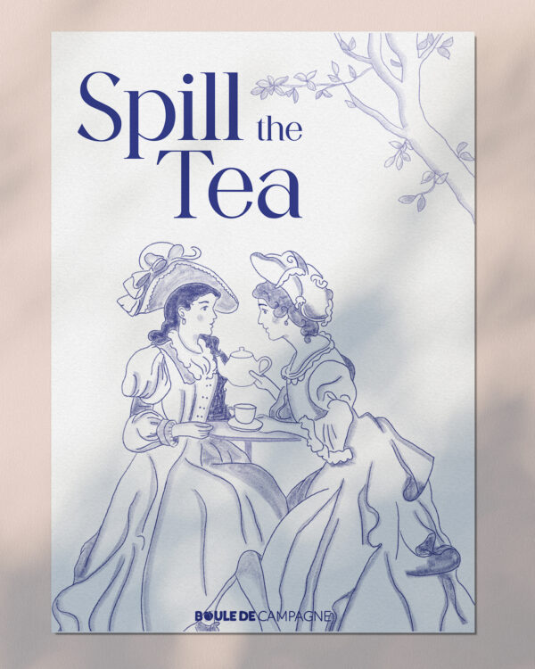 Carte postale "Spill the Tea" - Collection Toile de Jouy
