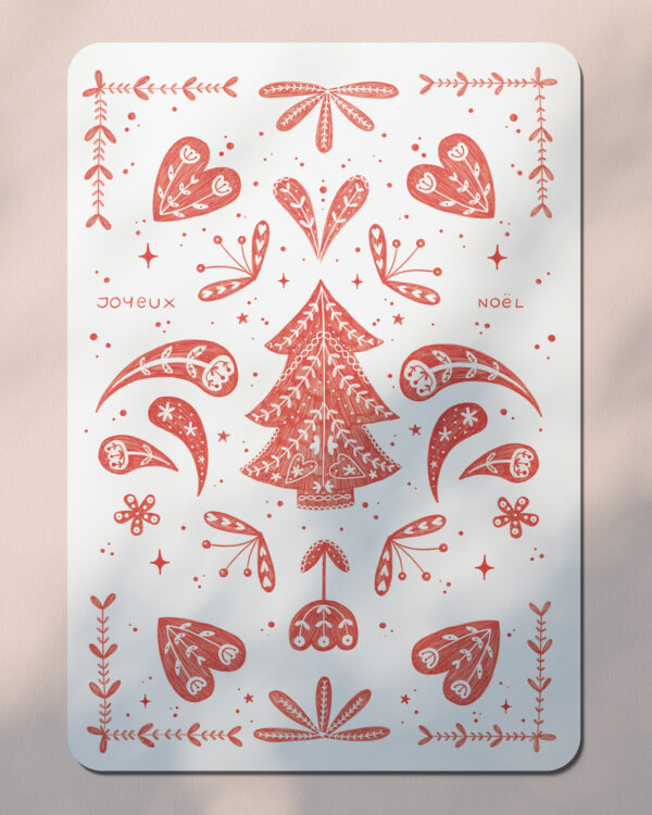 Carte postale de Noël - Rouge