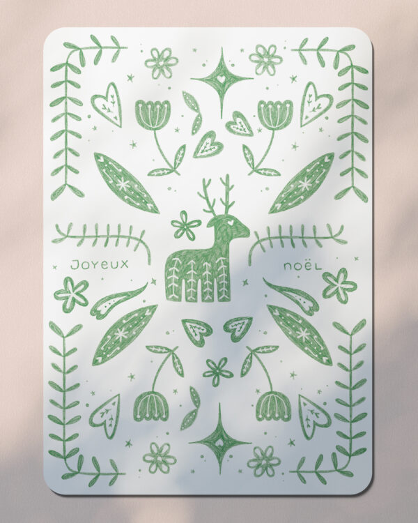 Carte postale de Noël - Vert