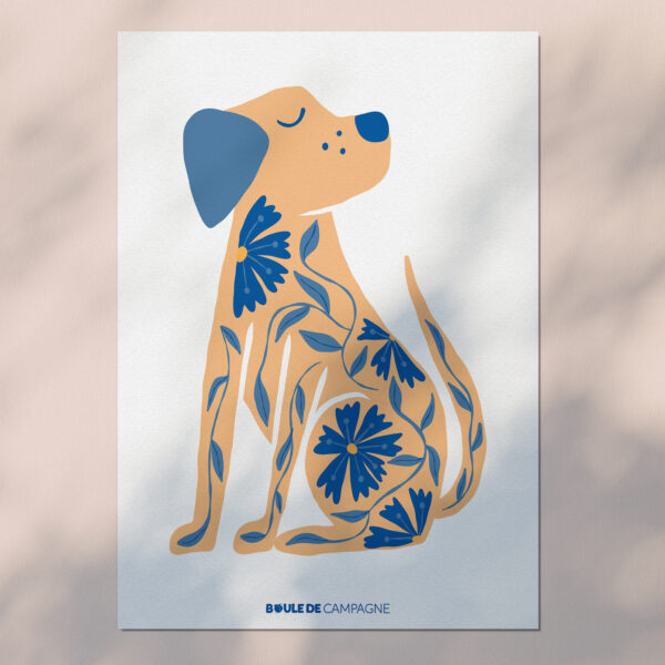 Carte postale Chien en Porcelaine