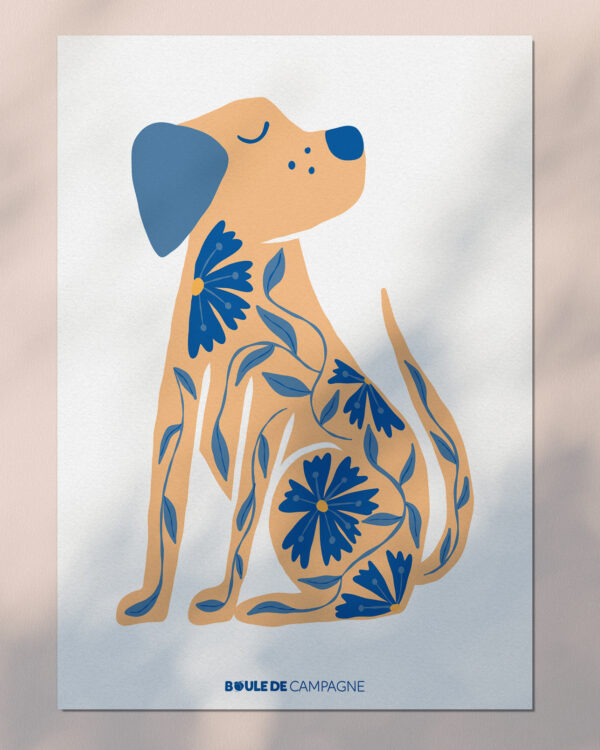 Carte postale Chien en Porcelaine