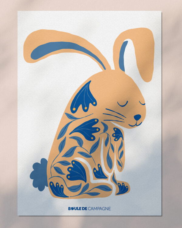 Carte postale Lapin en Porcelaine