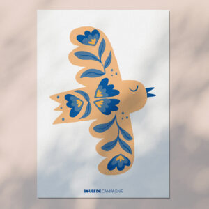 Carte postale Oiseau en Porcelaine