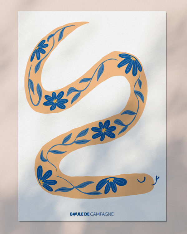 Carte postale Serpent en Porcelaine