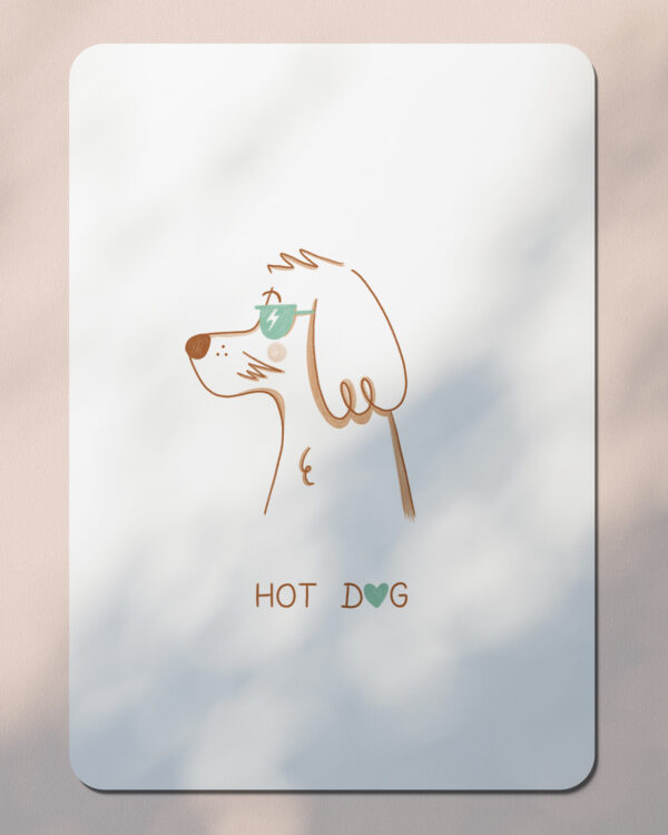 Carte postale Valentin le Cocker - Hot Dog