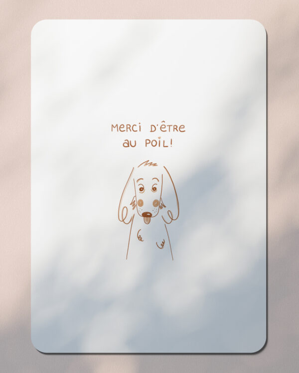 Carte postale Valentin le Cocker - Merci d'Être au Poil