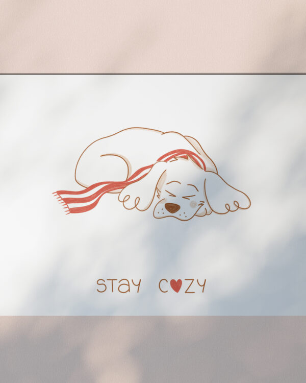 Carte postale Valentin le Cocker - Stay Cozy