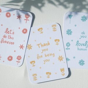 Lots de 3 Cartes postale - Words and Flowers