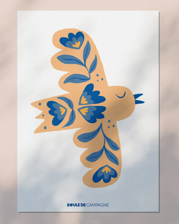 Carte postale Oiseau en Porcelaine