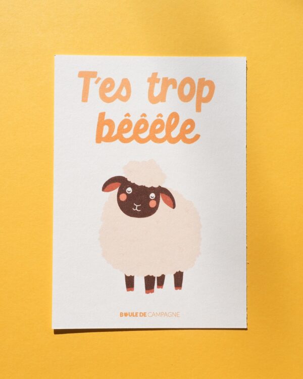 Carte postale "T'es trop bêêêle"
