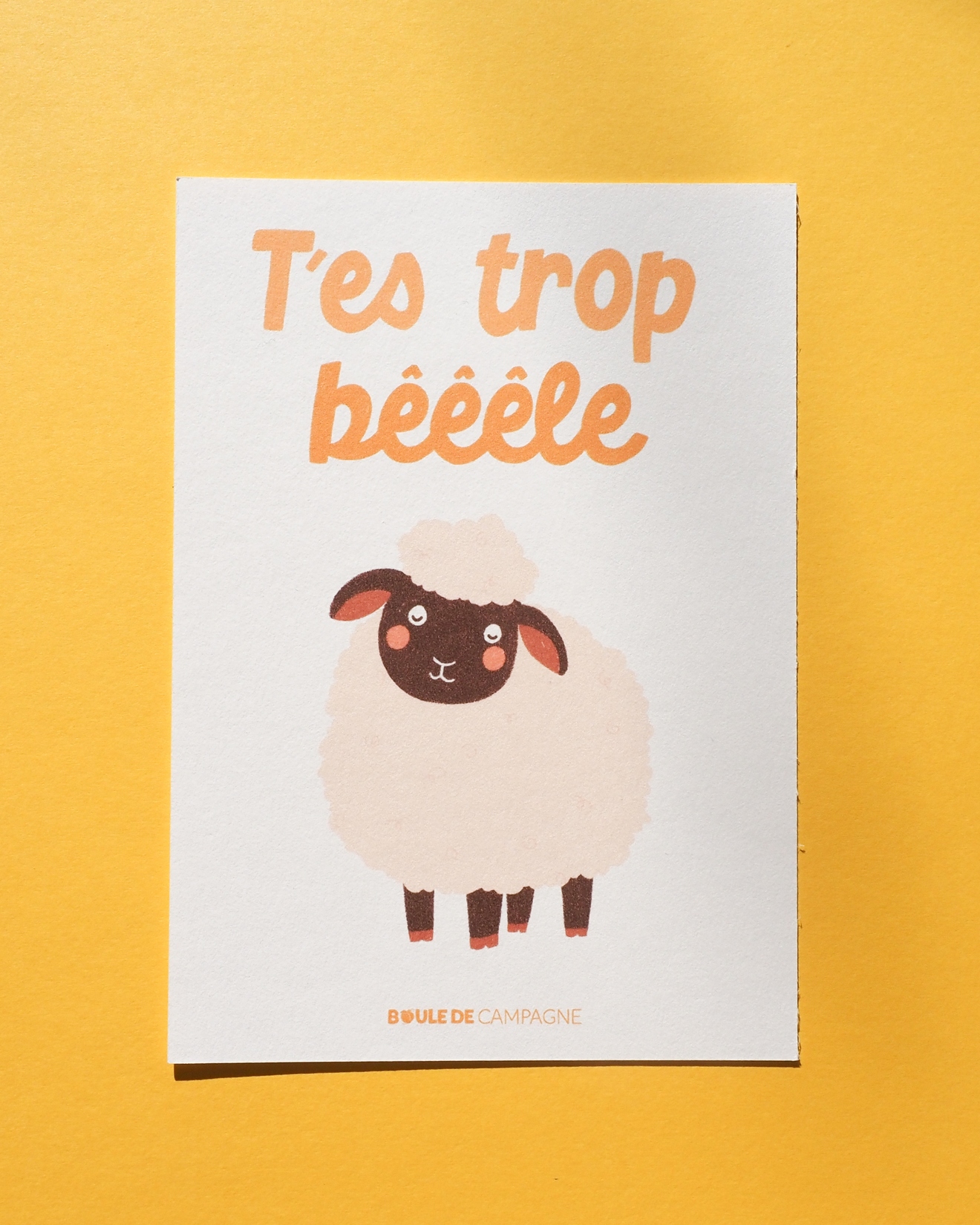 Carte postale "T'es trop bêêêle"