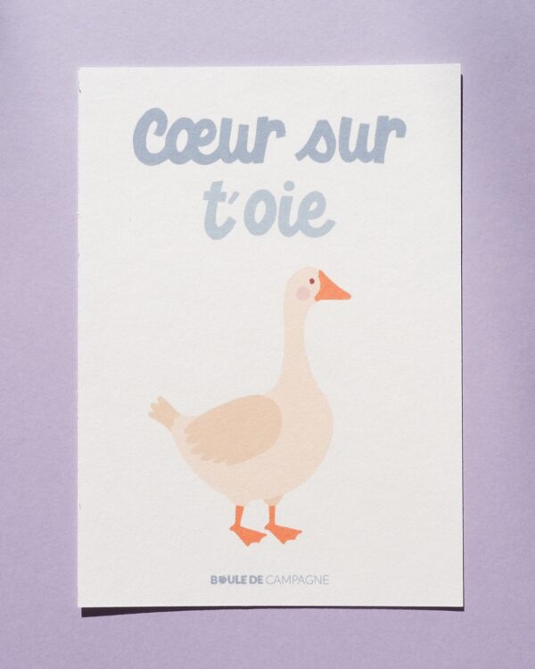 Carte postale "Cœur sur t'oie"