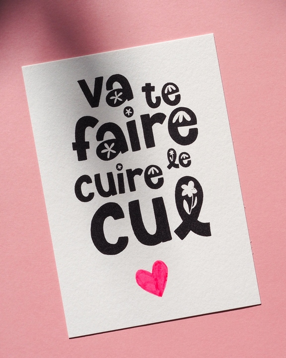 Carte postale "Va te faire cuire le cul"