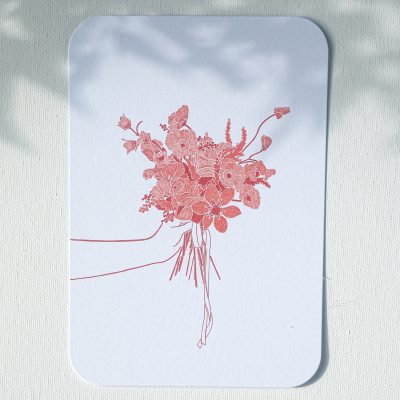 cartes postales bouquet de fleurs rouge