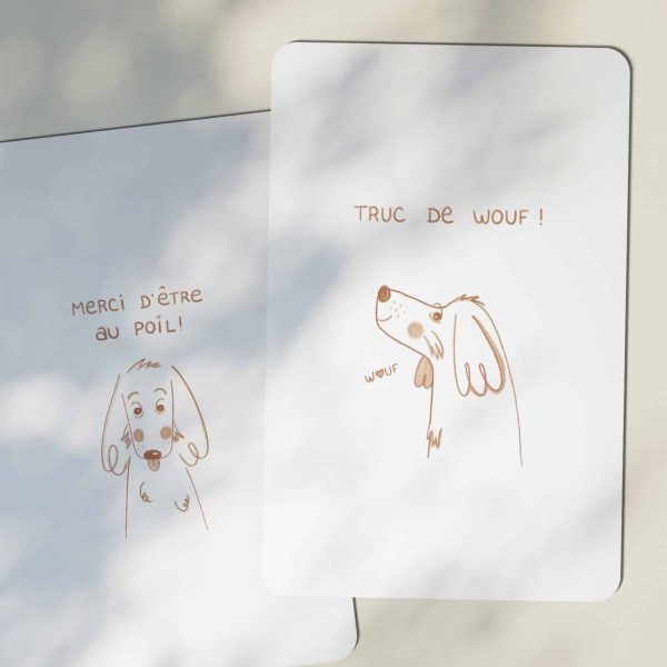 carte postale chien cocker merci d'être au poil et truc de wouf